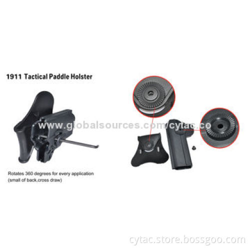 Tactical 1911 Pistol Holster with Paddle Platform in Black Color